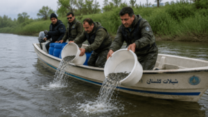 شیلات گلستان؛ رهاسازی ۱۱.۸ میلیون قطعه بچه ماهی در رودخانه های منتهی به خزر